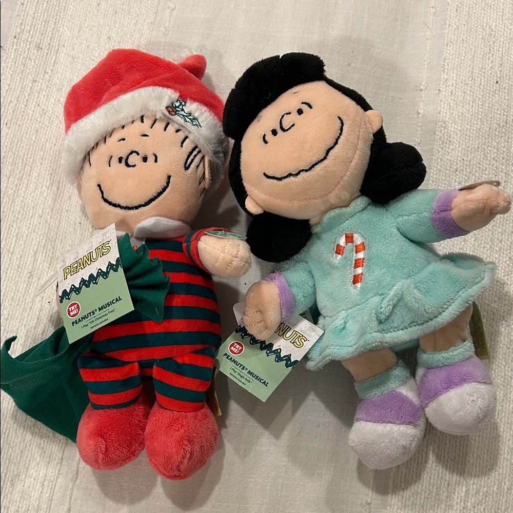 Peanuts Holiday Plush Set - Red, Green, and Purple